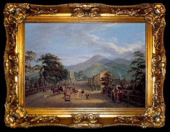 framed  Mulvany, John George View of a Street in Carlingford, ta009-2